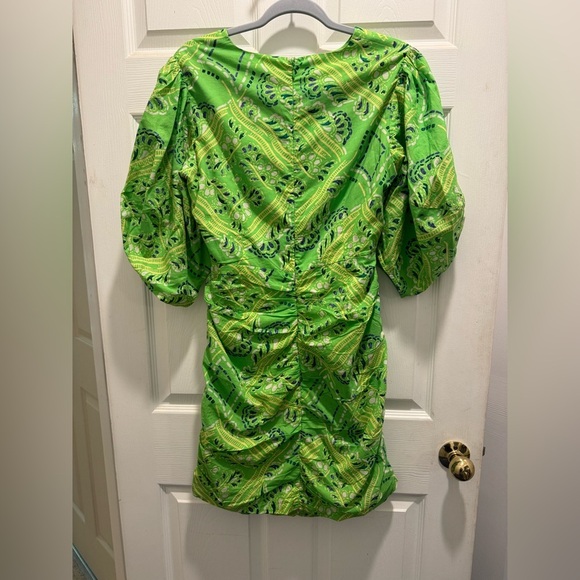 Chic Green and Yellow Mini Dress - Picture 8 of 8